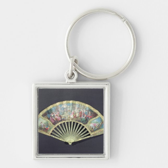 Court Fan, French, 18th century  (ivory and w/c on Keychain (Front)