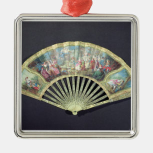 Court Fan, French, 18th century (ivory and w/c on Metal Ornament