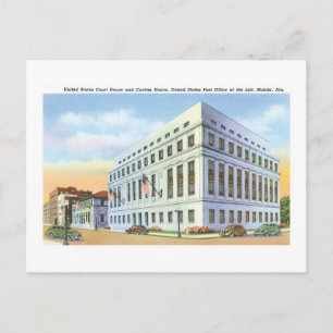 Court House and Post Office, Mobile Alabama Postcard