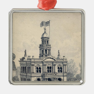 Court House, Fresno Metal Ornament