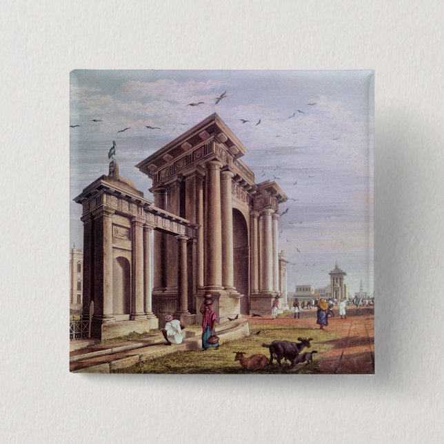 Court House Street, Calcutta Pinback Button (Front)