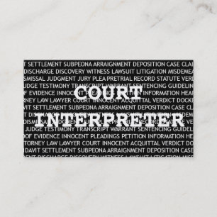 Court Interpreter Words Business Card