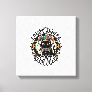 Court Jester Cat Funny Cat Lover Design - Court Je Canvas Print