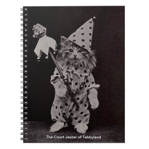 Court Jester of Tabblyland Cat Vintage Photo Notebook