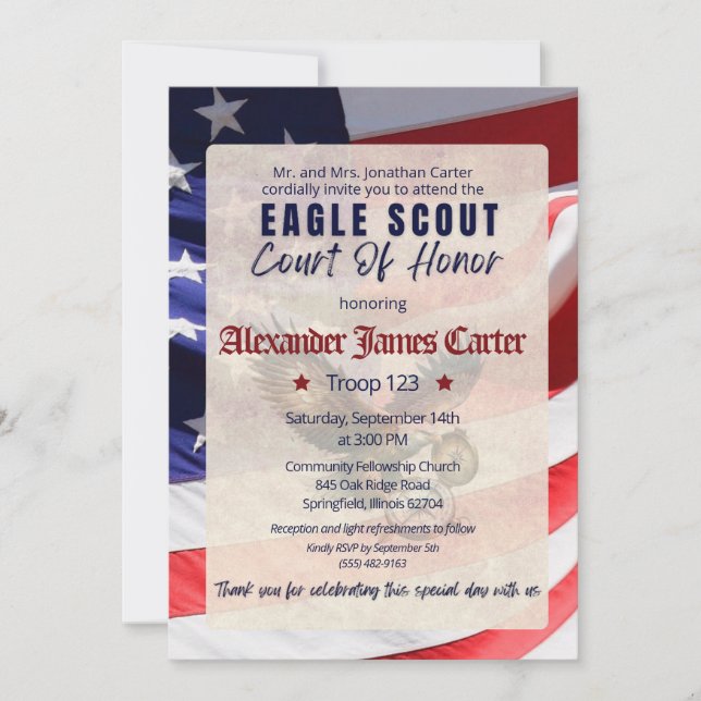 Court of Honor Ceremony Invitation (Front)