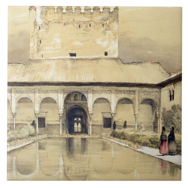 Court of the Myrtles (Patio de los Arrayanes) and Ceramic Tile (Front)