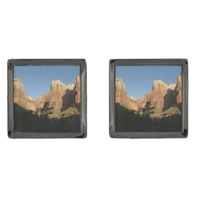 Court of the Patriarchs I at Zion National Park Cufflinks (Front)