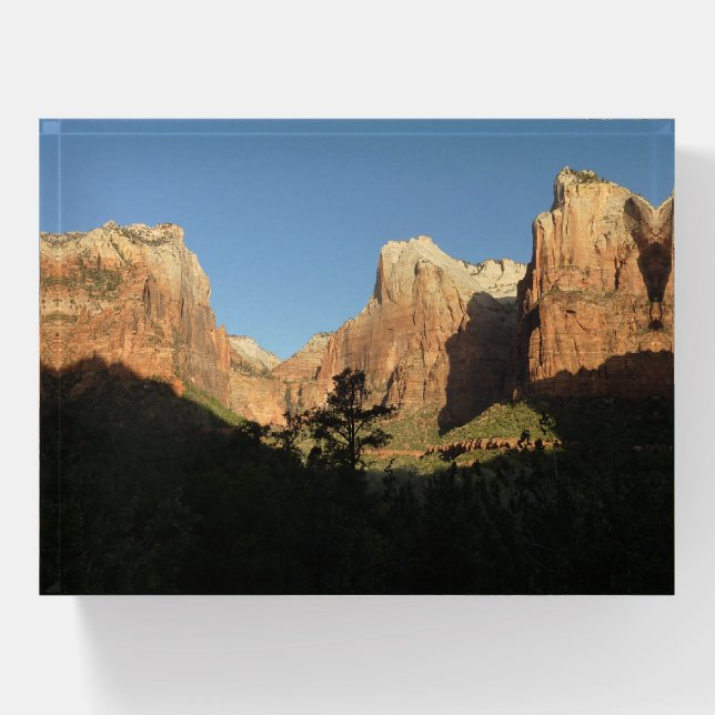 Court of the Patriarchs I at Zion National Park Paperweight (Front)