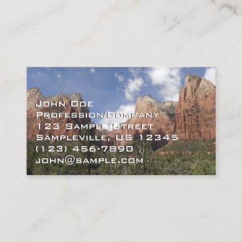 Court Of The Patriarchs Ii At Zion National Park Business Card by mlewallpapers at Zazzle