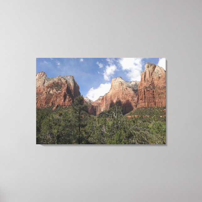 Court of the Patriarchs II at Zion National Park Canvas Print (Front)