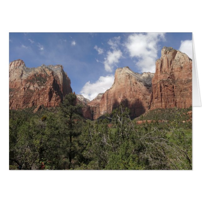 Court of the Patriarchs II at Zion National Park Card (Front Horizontal)