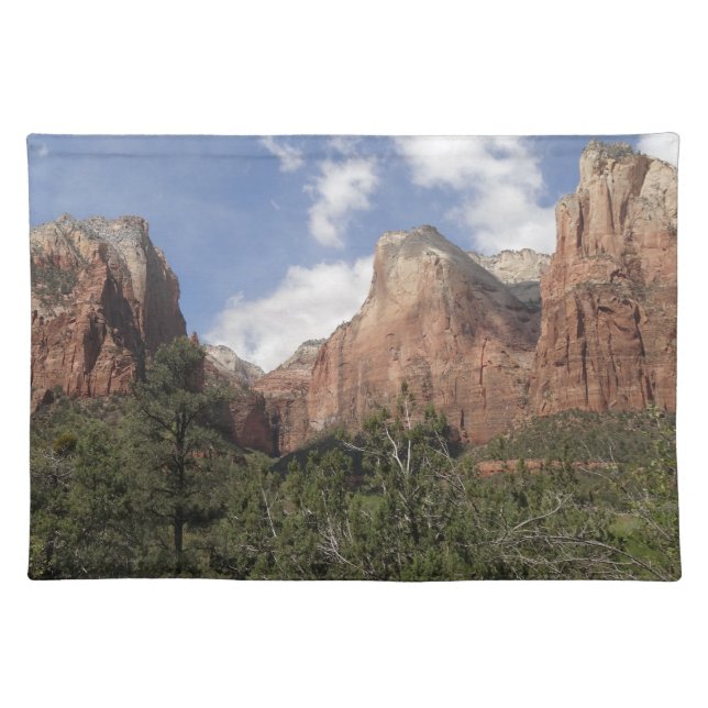 Court of the Patriarchs II at Zion National Park Cloth Placemat (Front)