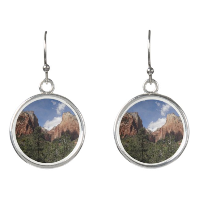 Court of the Patriarchs II at Zion National Park Earrings (Front)