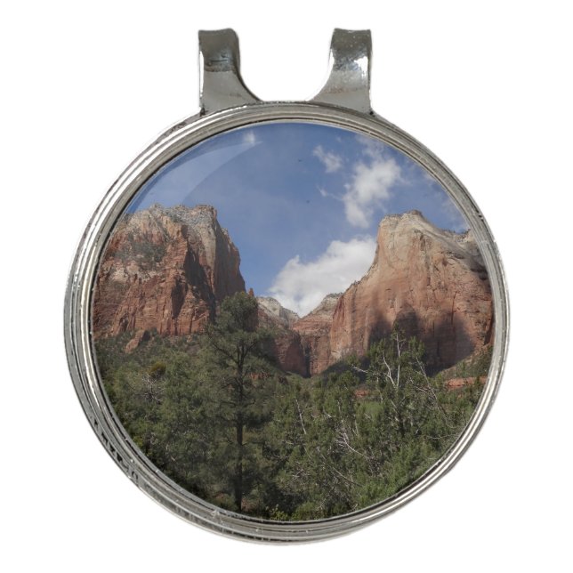 Court of the Patriarchs II at Zion National Park Golf Hat Clip (Front)
