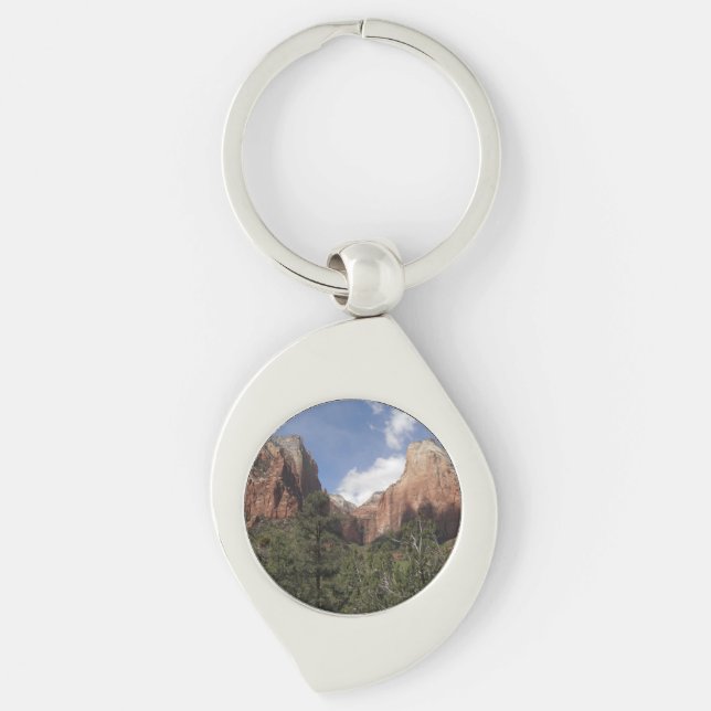 Court of the Patriarchs II at Zion National Park Keychain (Front)