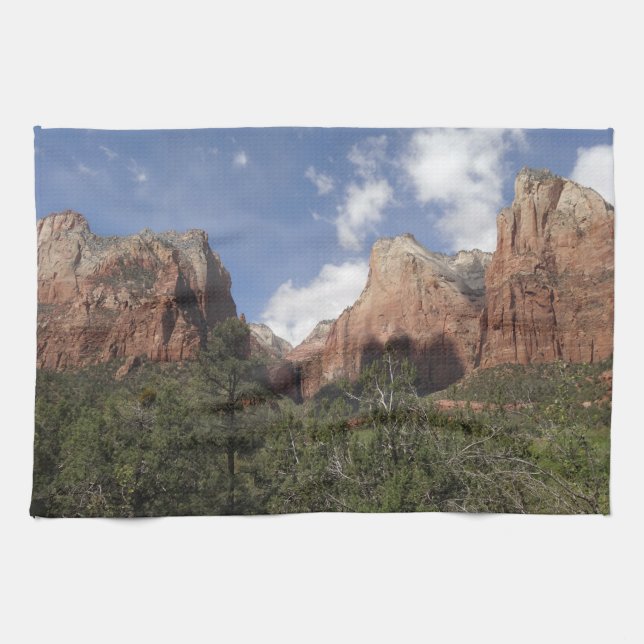 Court of the Patriarchs II at Zion National Park Kitchen Towel (Horizontal)