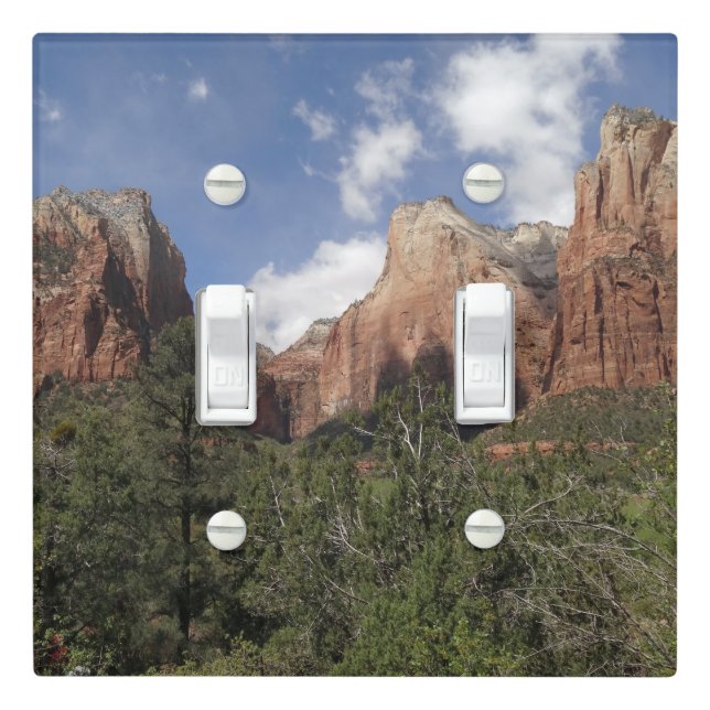 Court of the Patriarchs II at Zion National Park Light Switch Cover (In Situ)