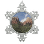 Court of the Patriarchs II at Zion National Park Snowflake Pewter Christmas Ornament