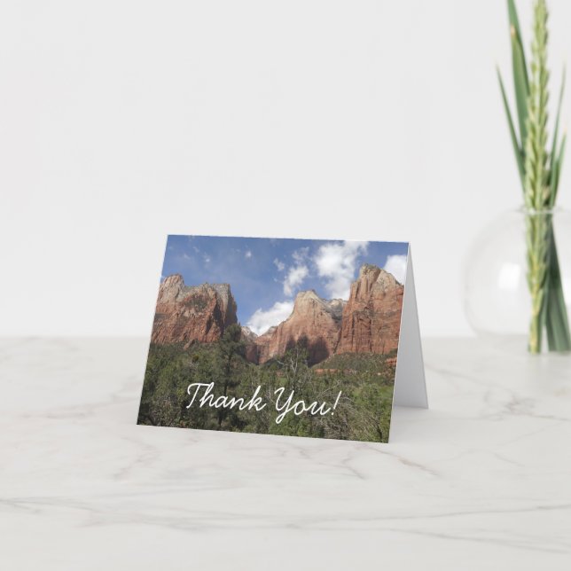 Court of the Patriarchs II at Zion National Park Thank You Card (Front)
