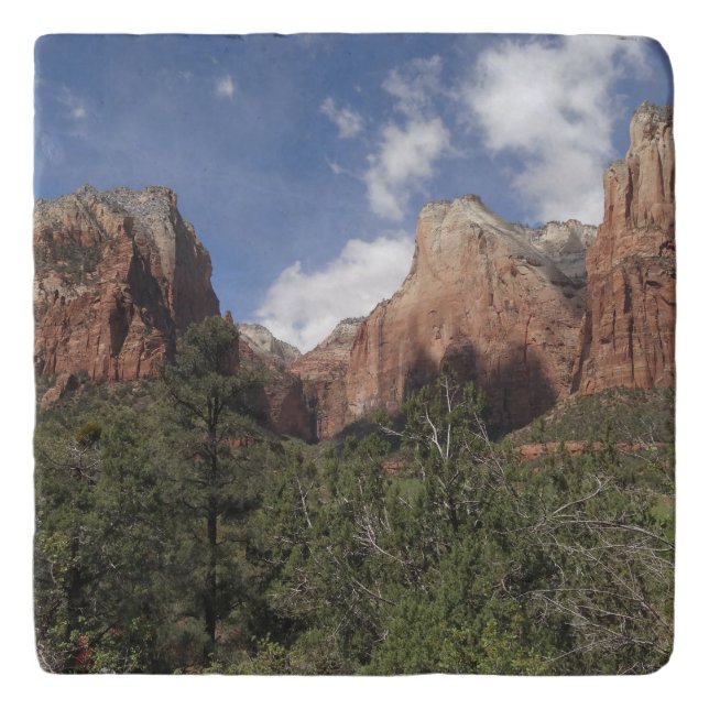 Court of the Patriarchs II at Zion National Park Trivet (Front)