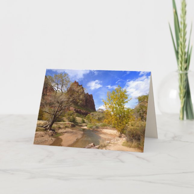 "Court of the Patriarchs", Zion NP, Blank Greeting Card (Front)