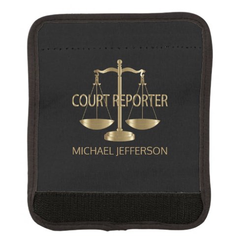 Court Reporter _ Black and Gold Luggage Handle Wrap