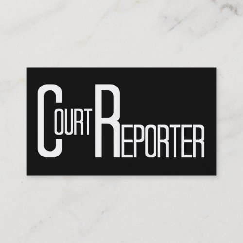 Court Reporter Black Simple Business Card