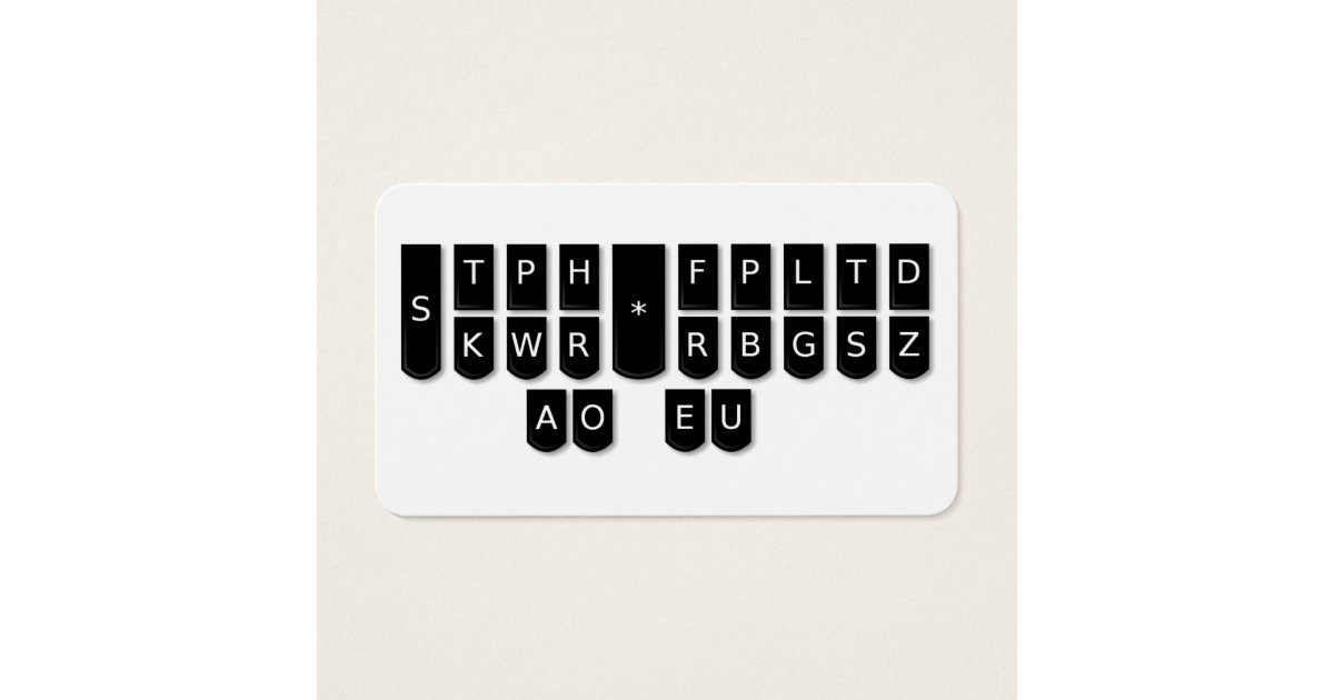 Court Reporter Black Steno Machine Keys Cards Zazzle