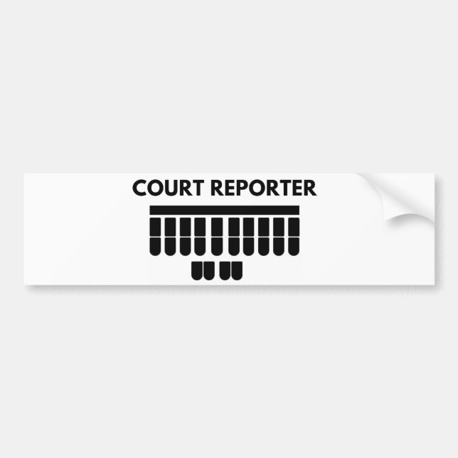 Court reporter bumper sticker (Front)