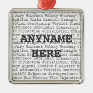 Court Reporter Christmas Metal Ornament