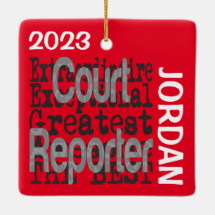 Court Reporter Extraordinaire CUSTOM Ceramic Ornament