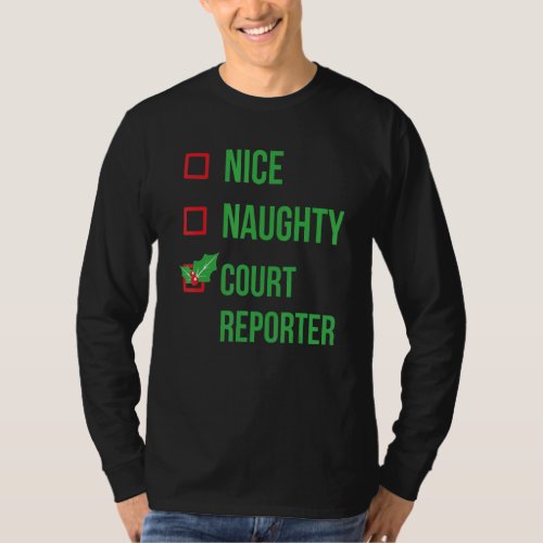 Court Reporter Funny Pajama Christmas T_Shirt