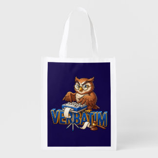 Court Reporter Owl Verbatim grocery bag