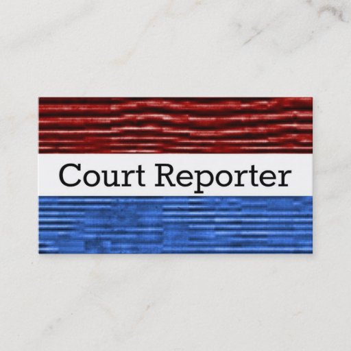 Customizable Court Reporter Patriotic Business Card