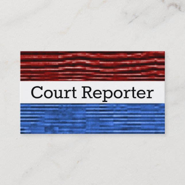 Court Reporter Patriotic Business Card (Front)