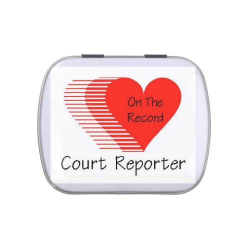 Court Reporter Record Jelly Belly Candy Tin