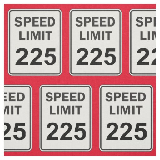 Court Reporter Student 225 Speed Limit Sign Fabric