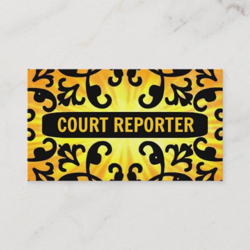 Court Reporter Sunshine Damask Business Card