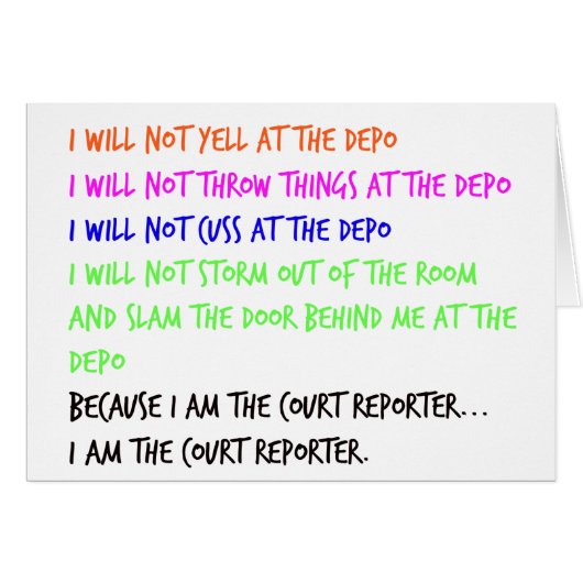Court Reporter Temper Tantrum Cards (Front Horizontal)