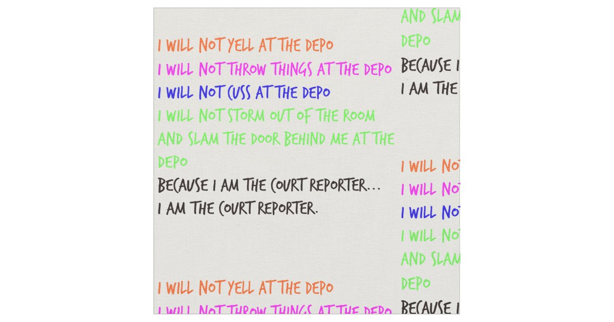 Court Reporter Temper Tantrum Craft DIY Fabric Zazzle