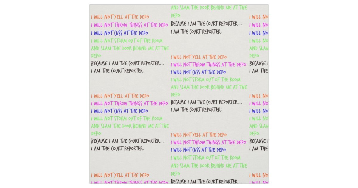 Court Reporter Temper Tantrum Craft DIY Fabric Zazzle