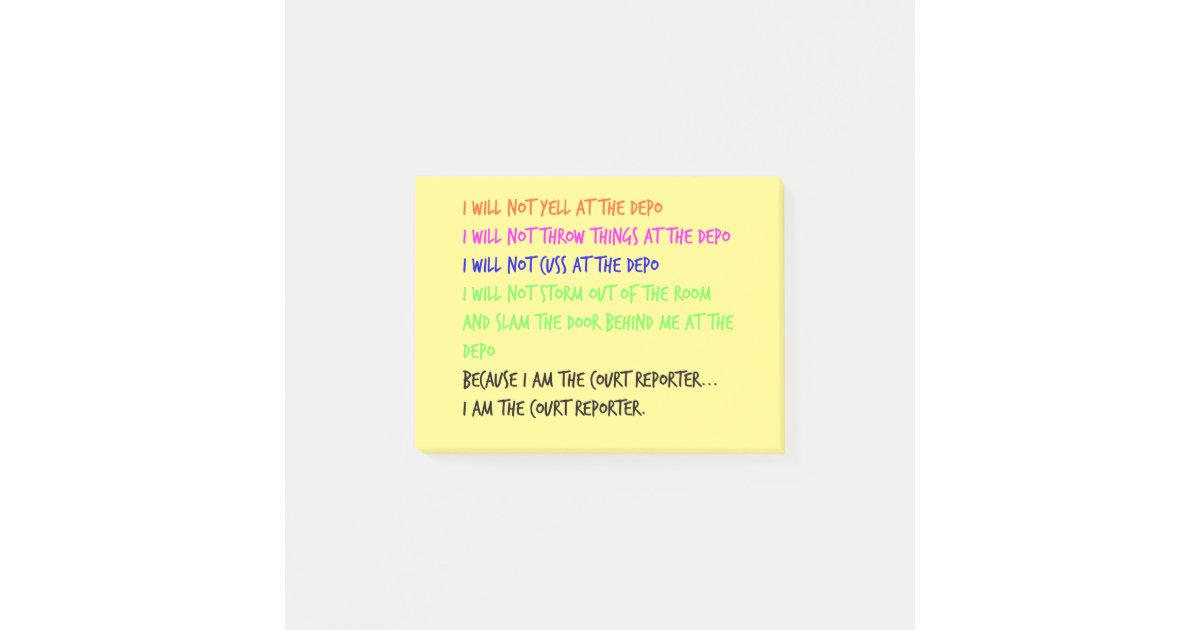 Court Reporter Temper Tantrum Sticky Notes Zazzle