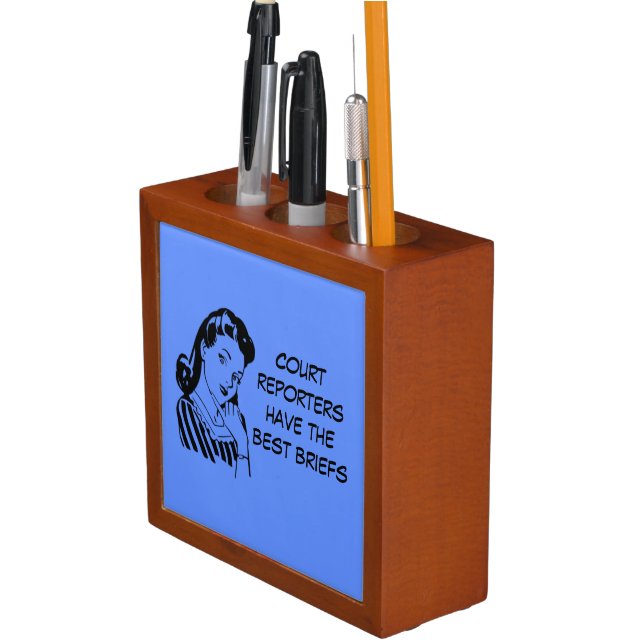 "Court Reporters have the Best Briefs" Desk Caddy (In Situ)