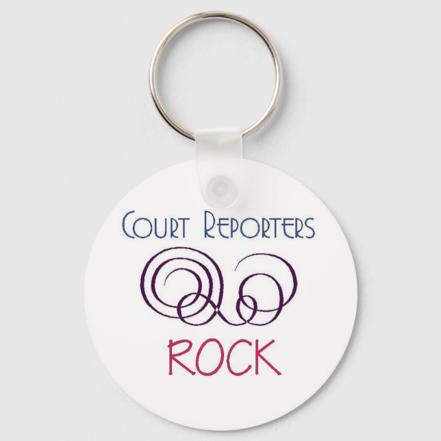 Court Reporters Rock Keychain (Front)