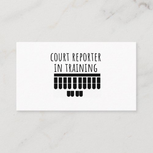 Court reporting in training business card