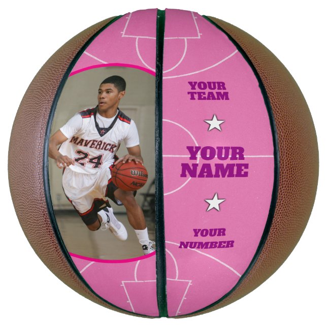 Court Side Custom Basketball Pink (Vertical)