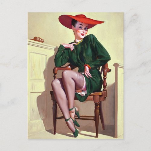 Court Witness Pin Up Postcard