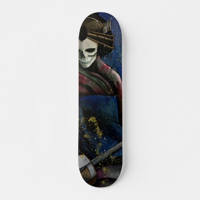 Courtesan and Samisen Skateboard Deck (Front)