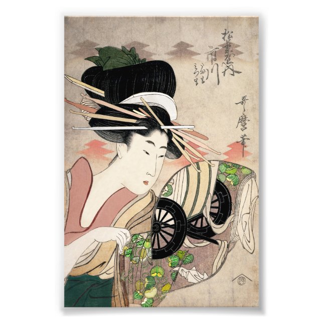 Courtesan Ichikawa of Matsuba Establishment Photo Print (Front)