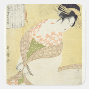 Courtesan Kneeling Square Sticker